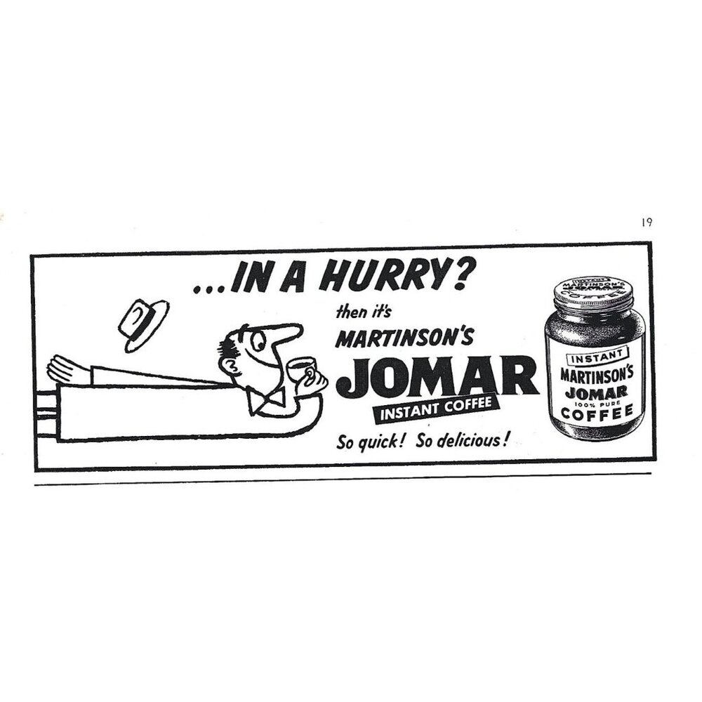 Martinson Jomar Instant Coffee 1950s Vintage Print Ad